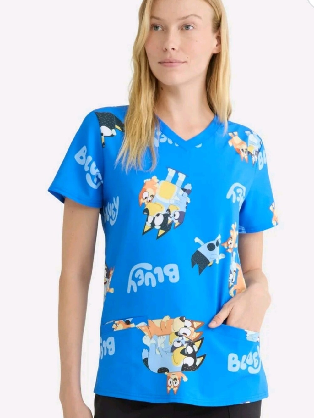 Bluey Women's an Women's Plus Scrub Top